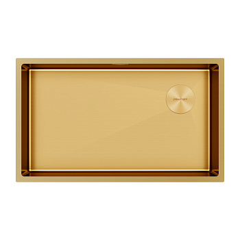 Кухонная мойка Paulmark NEXT-SKEW 74 UNI PM887444-BG 74х44 цвет брашированное золото поверхность матовая