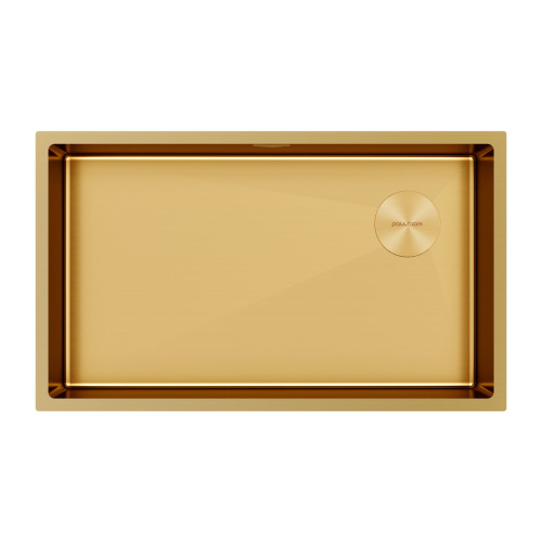 Мойка кухонная Paulmark NEXT-SKEW 74 UNI PM887444-BG 74х44 брашированное золото