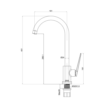 Смеситель для кухни Tokito KOMAKI TOK-KOM-1013 на мойку хром