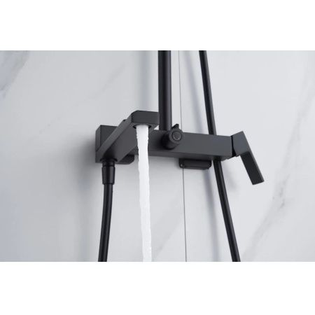 Душевая стойка Knotlor KN-23/BL настенная цвет черный