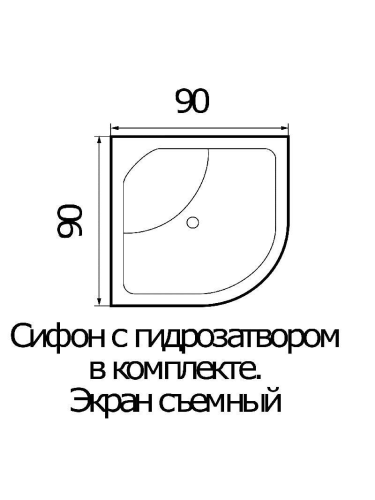 Душевой поддон WEMOR 90/40 C (10000003924) 90х90 акрил белый - фото 2
