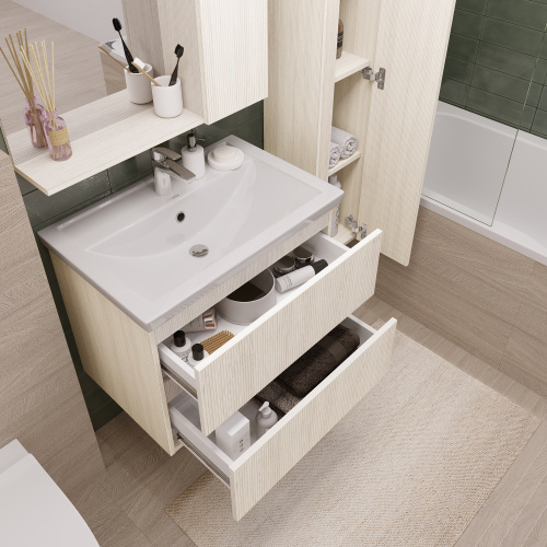 Тумба под раковину Grossman Юнит 207013 66х45х53 подвесная цвет кадена лайт - фото 4