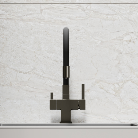 Смеситель для кухни Sancos Arno SC4005GG на мойку вороненая сталь/черный без термостата