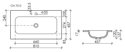 Раковина Ceramica Nova GRACE 81 см CN7012MB накладная цвет черный матовый - фото 3