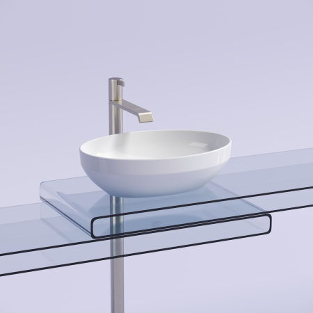 Раковина из сантехнического фарфора Ceramica Nova ELEMENT CN6056 50х36 накладная цвет белый без отверстий под смеситель