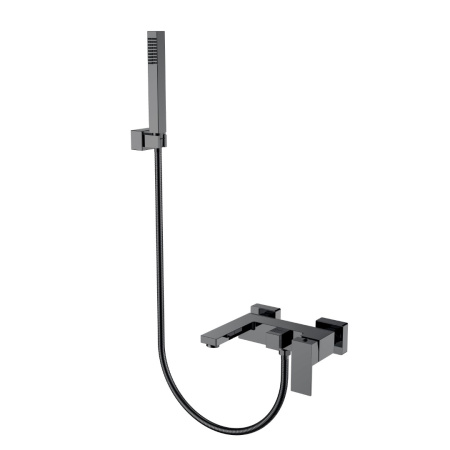 Смеситель Boheme Qubic 473-SGM настенный графит глянцевый