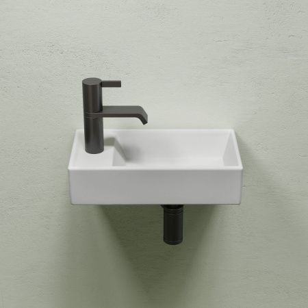 Раковина из сантехнического фарфора Ceramica Nova ELEMENT CN6051RMW 40х20 подвесная цвет белый 1 отверстие под смеситель