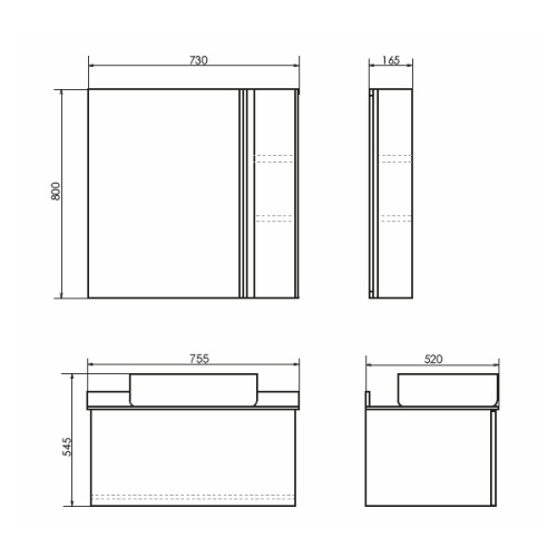 Зеркало-шкаф Comforty Эдинбург 00004149063CF 73х80 - фото 2