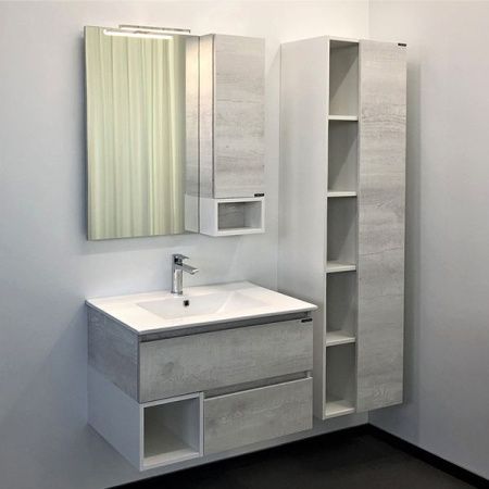 Тумба с раковиной Comforty Турин 00-00014889CF 80х50 подвесная цвет серый