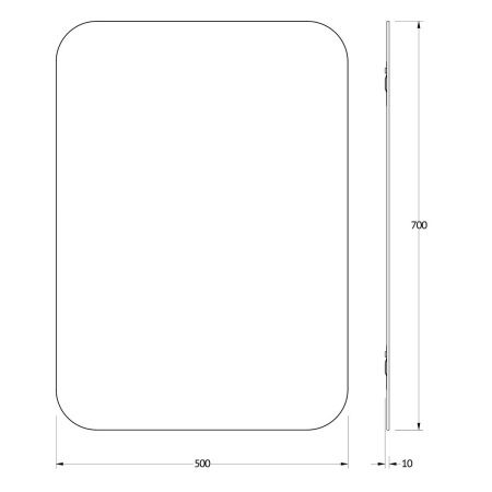Зеркало Evoform Primary BY 0127 50х70 подвесное