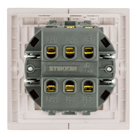 Переключатель 2-клавишный (механизм) Stekker Мия 50478