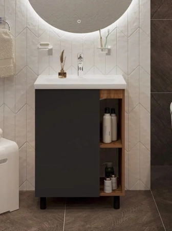 Тумба с раковиной 1MarKa Orlan Ц0000026840 60х40 напольная цвет черный