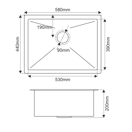 Кухонная мойка Melana ProfLine MLN-R5844HK 58x44 цвет сатин - фото 3