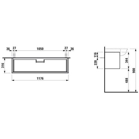 Тумба под раковину Laufen New Classic 4.0605.1.085.631.1 120х30 цвет белый