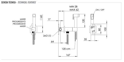 Гигиенический душ со смесителем Remer Q64BO белый матовый - фото 2