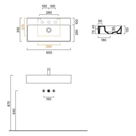 Раковина керамическая Catalano Premium 220650001 70 см подвесная цвет белый без отверстий под смеситель