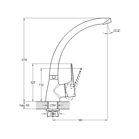 Смеситель для кухни G.Lauf ZOP ZOP4-B045 на столешницу хром