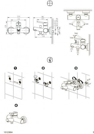 Смеситель для ванны Bravat Palace F6172217CP-01-RUS настенный хром