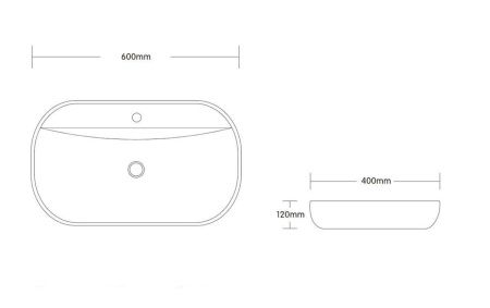 Раковина из сантехнического фарфора Cerutti SPA CR0074 60х40 накладная цвет белый 1 отверстие под смеситель