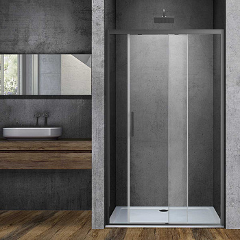 Душевая дверь Vincea Soft VDS-3SO130CLGM 130х195 стекло прозрачное профиль вороненая сталь