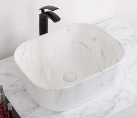 Раковина из санфаянса CeramaLux K397D9 50х40 накладная цвет белый