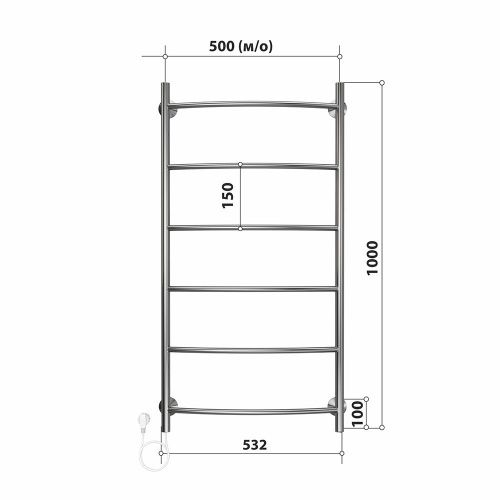 Полотенцесушитель Stelmix 4670078543066 53х100 электрический хром - фото 3