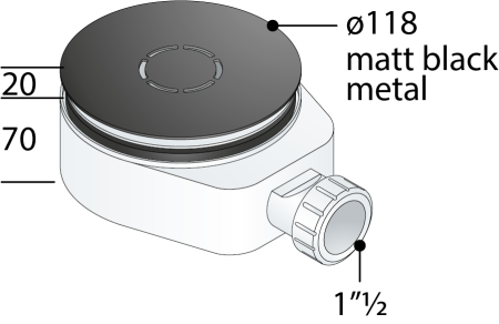 Сифон для душевого поддона OMP Tea 6261.086.6.X черный