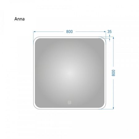 Зеркало с подсветкой Alavann Anna ALV0019001 80х80 подвесное