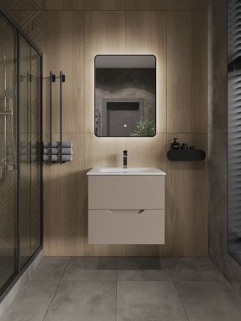 Тумба с раковиной Orange Line Li-60TuL+Ra 60х50 подвесная цвет коричневый