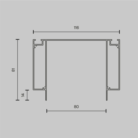 Алюминиевый профиль ниши скрытого монтажа Maytoni Technical ALM-11681-PL-W-2M