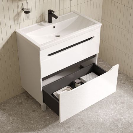 Тумба с раковиной Iddis Ray RAY80WFi95K 80х50 напольная цвет белый