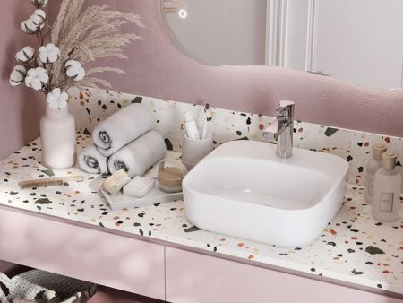 Раковина мебельная керамическая Santek Одри Soft 42 1.WH50.1.709 40х40 накладная цвет белый 1 отверстие под смеситель