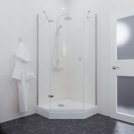 Душевой уголок Тритон Сигма Щ0000056815 100х100 стекло прозрачное профиль хром с поддоном