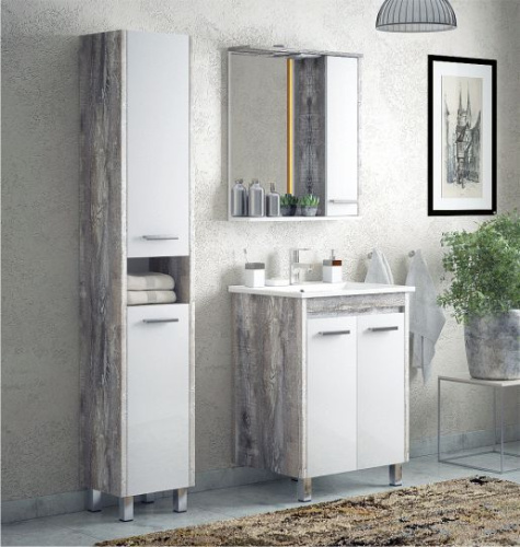 Зеркало-шкаф Corozo Лорена SD-00000294 65х15х74 подвесной цвет белый/коричневый - фото 5 Зеркало-шкаф Corozo Лорена SD-00000294 65х15х74 подвесной цвет белый/коричневый - фото 5