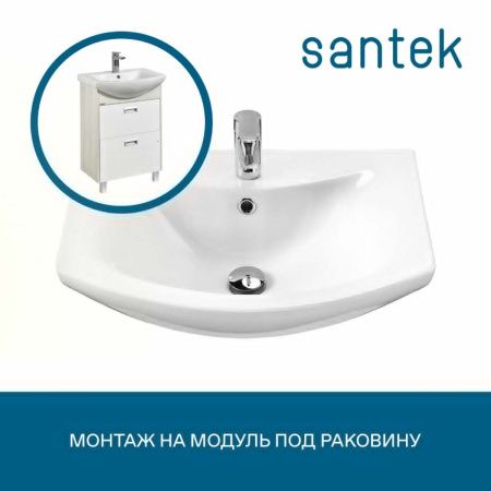 Раковина из сантехнического фарфора Santek Балтика WH110246 60х40 накладная цвет белый