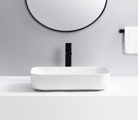 Раковина из санфаянса CeramaLux 9391 50х39 накладная цвет белый