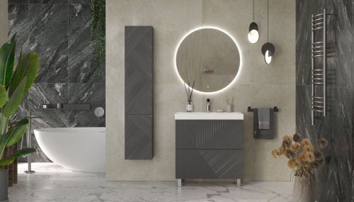 Тумба под раковину Velvex EDGE tn.EDG.9696.80.2Y графит 80х39х80 напольная цвет графит - фото 5