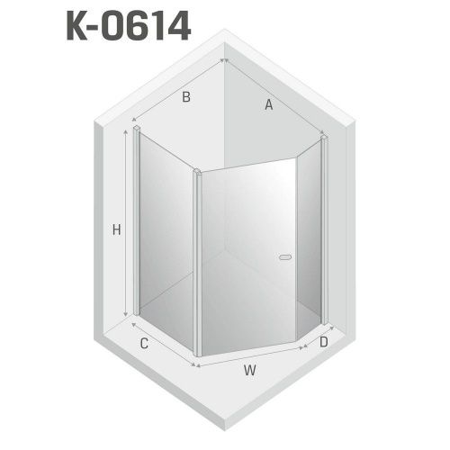 Душевой уголок New Trendy NEW SOLEO Black K-0614 100х80 стекло прозрачное профиль черный без поддона - фото 3