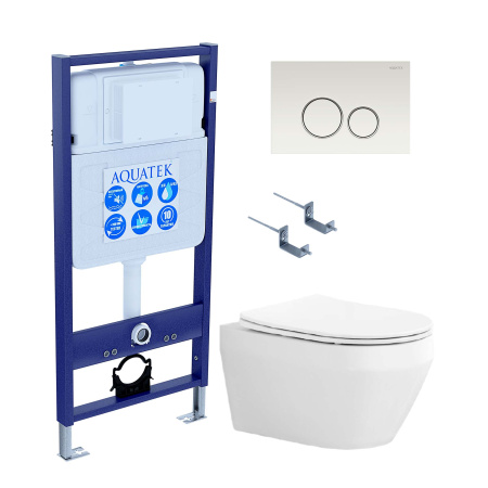 Сет унитаз + инсталляция Aquatek SET AQUATEK ЛЕЯ cm-016 4в1