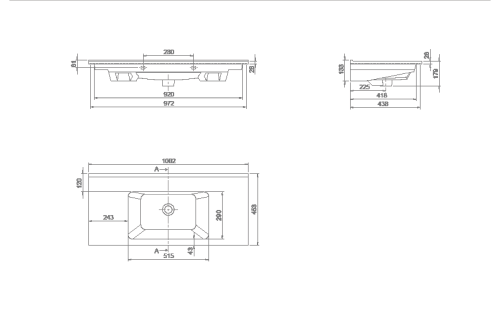 Раковина керамическая Armadi Art Capolda 876-100 100х46 накладная цвет белый 1 отверстие под смеситель - фото 2