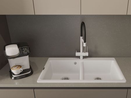 Смеситель для кухни Rivelato 1523517 brina cromo на мойку белый/хром