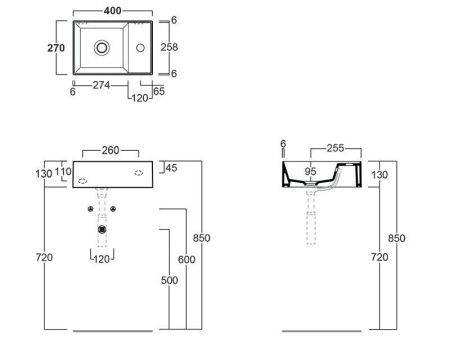 Раковина из сантехнического фаянса Simas AG 40 bia 40х30 подвесная цвет белый