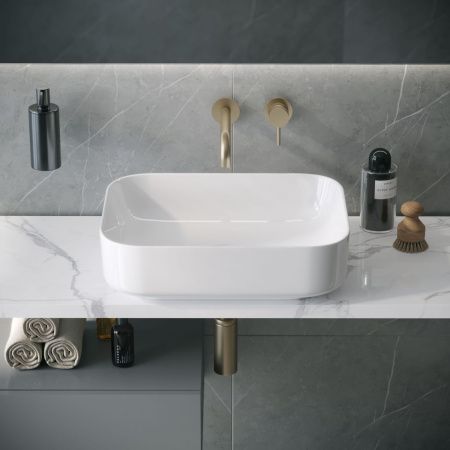 Раковина из сантехнического фаянса Grossman Falcon GR-3052 50х40 накладная цвет белый без отверстий под смеситель