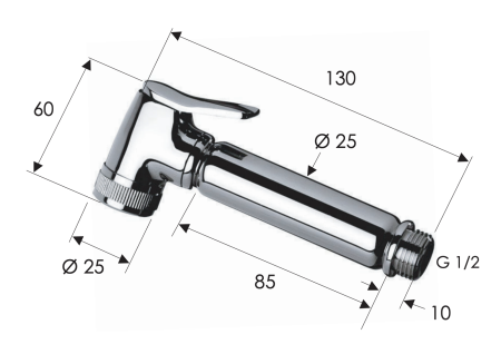 Лейка гигиенического душа Remer 332OLX хром