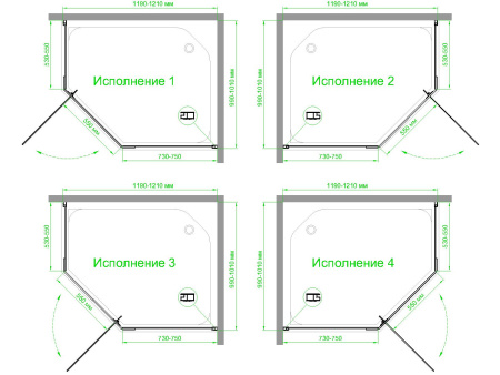 Душевой уголок Royal Bath TR RB1210TR-C 100х120 стекло матовое профиль белый без поддона