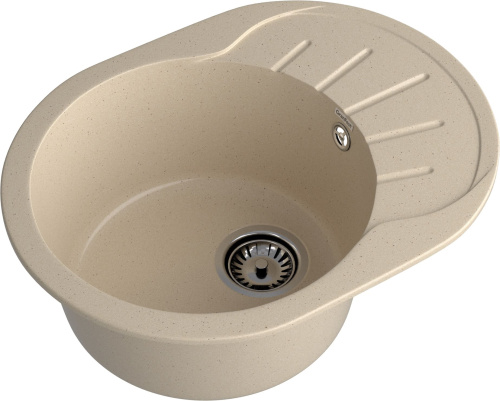 Кухонная мойка Granfest Rondo R-580L кашемир 58х45 цвет бежевый - фото 2