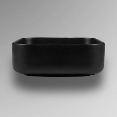 Раковина из сантехнического фарфора Bond Cube S57-388 40х40 накладная цвет черный без отверстий под смеситель