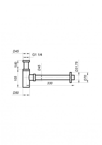 Сифон для раковины BelBagno  BB-SMT2-GM - фото 2