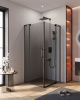 Душевой уголок Cezares SLIDER SLIDER-A-2-80/90-GRIGIO-NERO 80х80 стекло тонированное профиль черный без поддона
