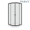 Душевой уголок Parly ZE911B 90х90 стекло прозрачное профиль черный с поддоном